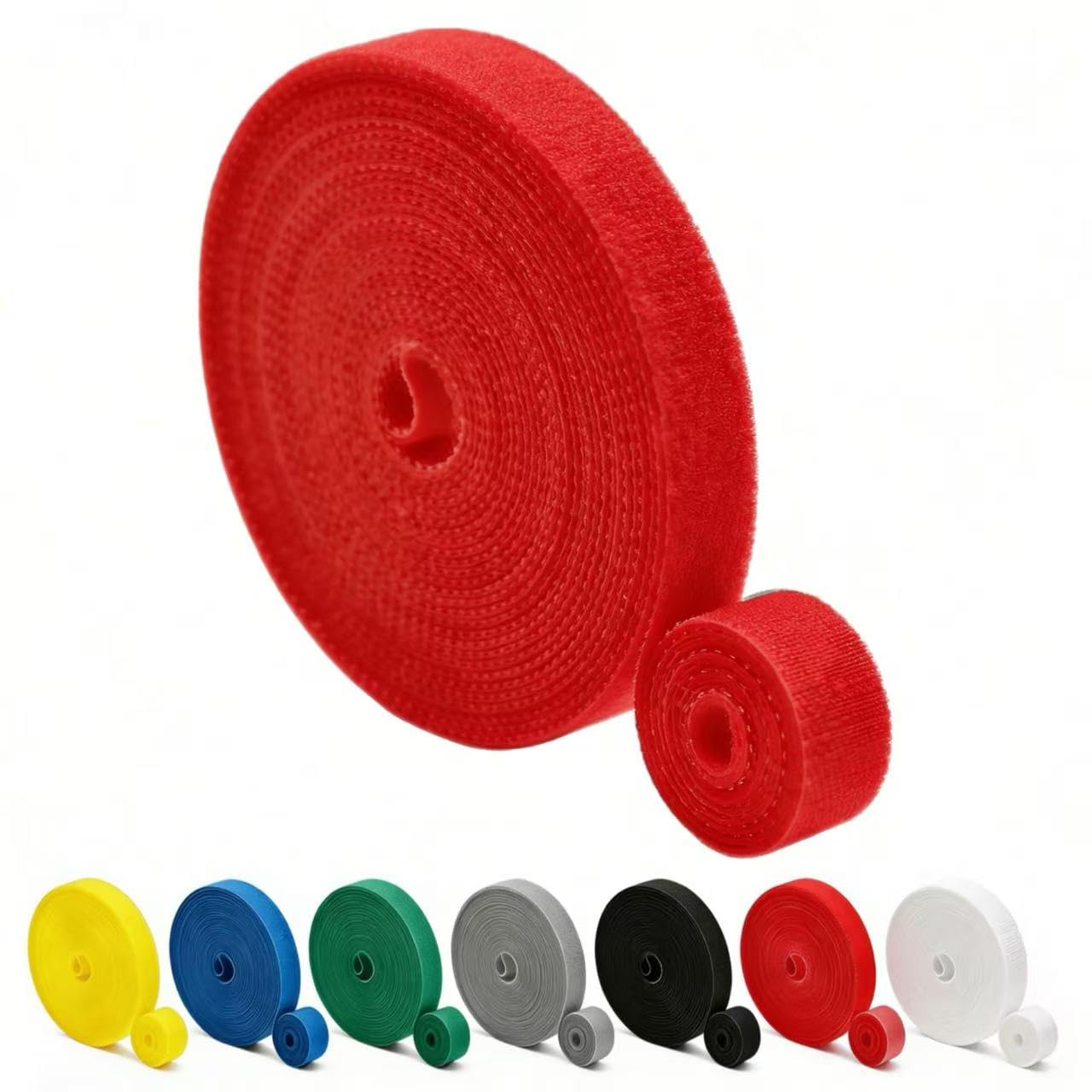 ArmorSmith Hook and Loop Tape - 32ft x 0.4" Self Adhesive Strips Roll, Strong Sticky Double Sided Adhesive Tape for Cable Management, Wire Ties
