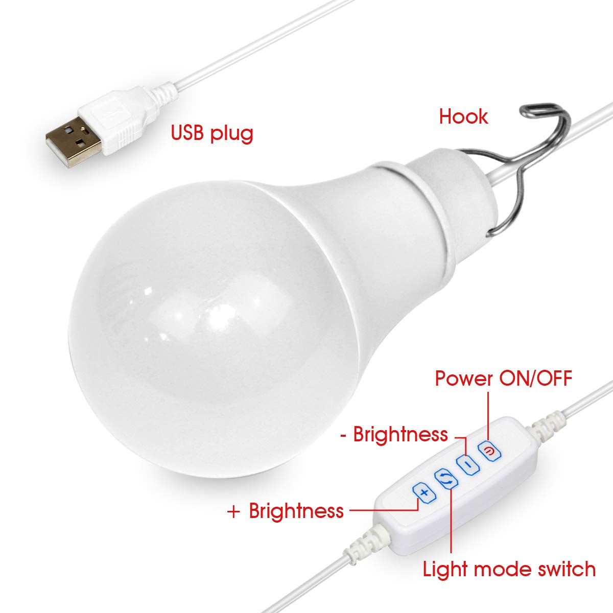 SinKeu 5W LED Bulb - Compatible with G120, G200, G300, G600, R200, E300, HP500S Power Stations | Portable USB Light for Camping, Emergency, Indoor