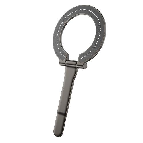 Magnetic Phone Holder for MagSafe, Adjustable Foldable Phone Stand with Strong Magnet, Metal Desk Stand, Belt Clip Magnetic Tool Holder, Shirt Collar