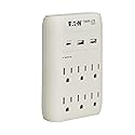 Eaton Tripp Lite SK60C Wall Surge Protector Power Strip & USB Wall Charger, 6-Outlet Extender, 1 USB-C + 2 USB Ports, 1080 Joules, Multi-Plug Outlet