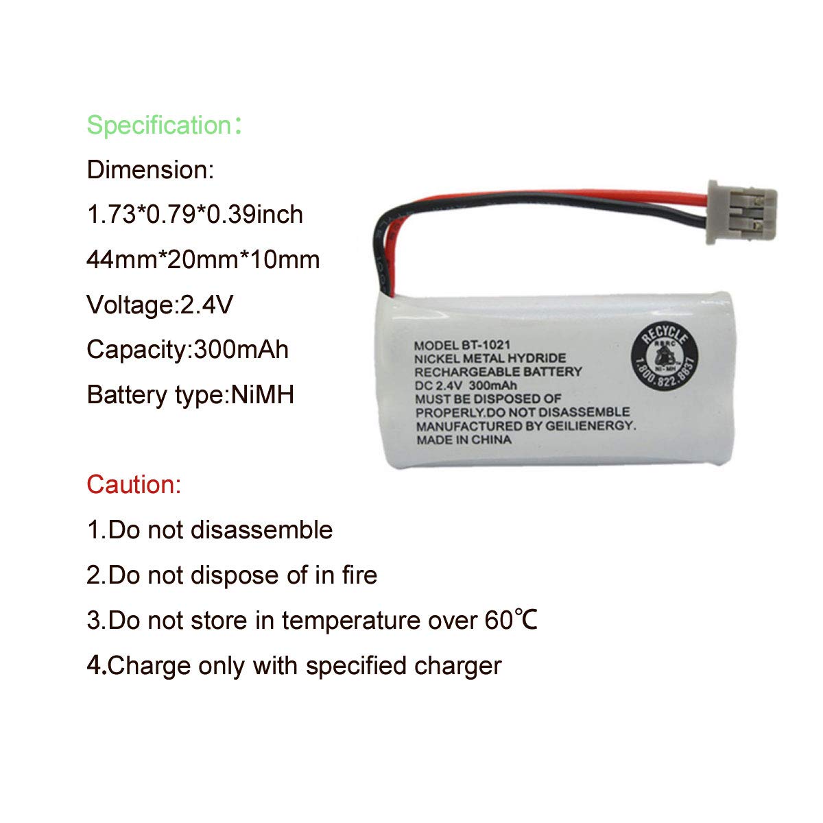 GEILIENERGY BT-1021 BBTG0798001 Compatible with Uniden BT-1021 BT-1025 BT1021 BT-1008 BT-1016 Cordless Handset Phone Rechargeable Battery (3-Pack)