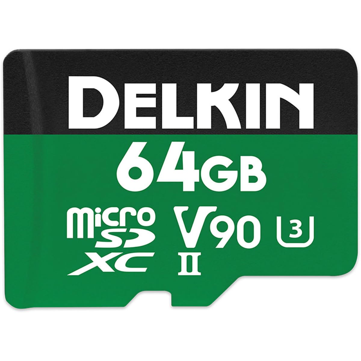 Delkin Devices 64GB Power MicroSD UHS-II (V90) - 300MB/s Read, 250MB/s Write, for 8K, 4K, 3D, HDR, and 360 Video Recording | High-Performance