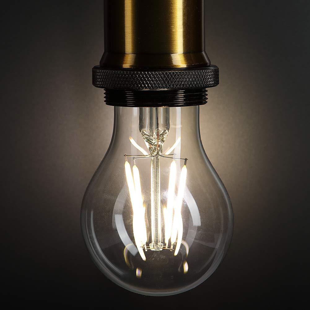 Dimmable 4W Vintage LED Filament Bulb 4000K Daylight White, Edison A19/A60 LED Light Bulbs, 40W Equivalent E26 Medium Base Lamp, Clear Glass Cover 400