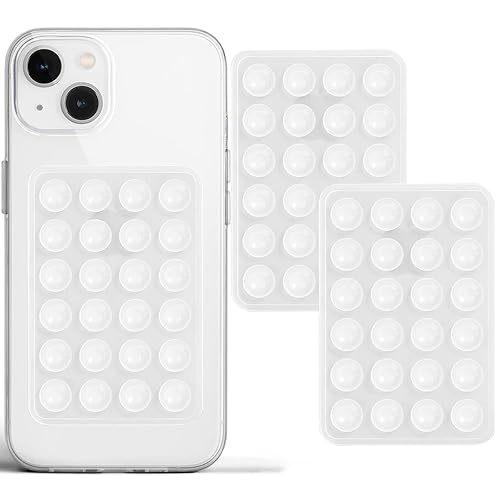 PKYAA Anteel 2 Pack Silicone Suction Phone Case Adhesive Mount, Strong Grip Holder for Selfies and Videos, Hands-Free Sticky Phone Grip for iPhone