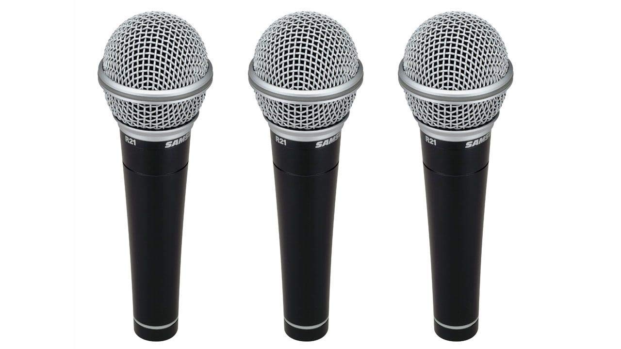 Samson R21 Dynamic Vocal Microphone - 3-Pack with Case