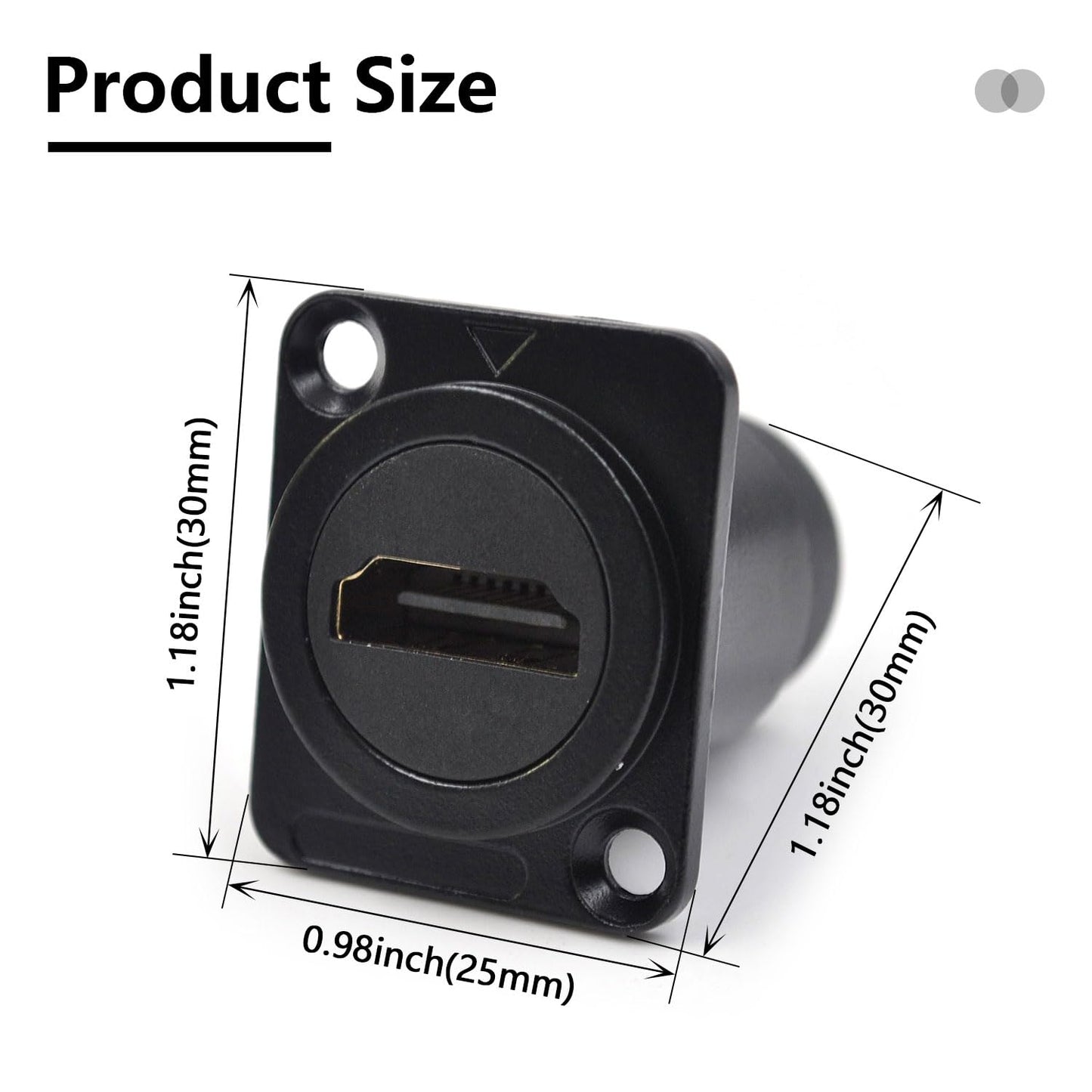 Itvexeme 5PCS HDMI 2.0 Panel Mount Adapter 4K@60Hz, HDMI 2.0 Panel Threaded Fixed Mount Coupler Female to Female for TV Monitor Projector