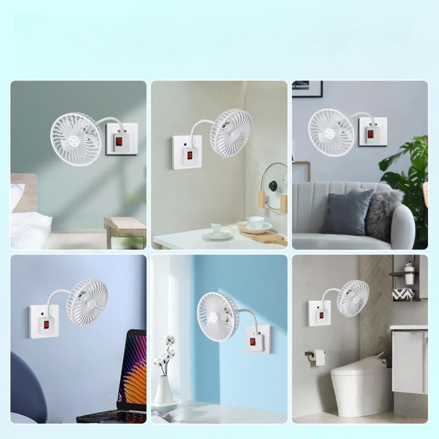 THJKLAQPO Aromatherapy Small Fan Portable Silent Artifact Universal Small Whirlwind Household Bedroom Three Plug Integrated Fan