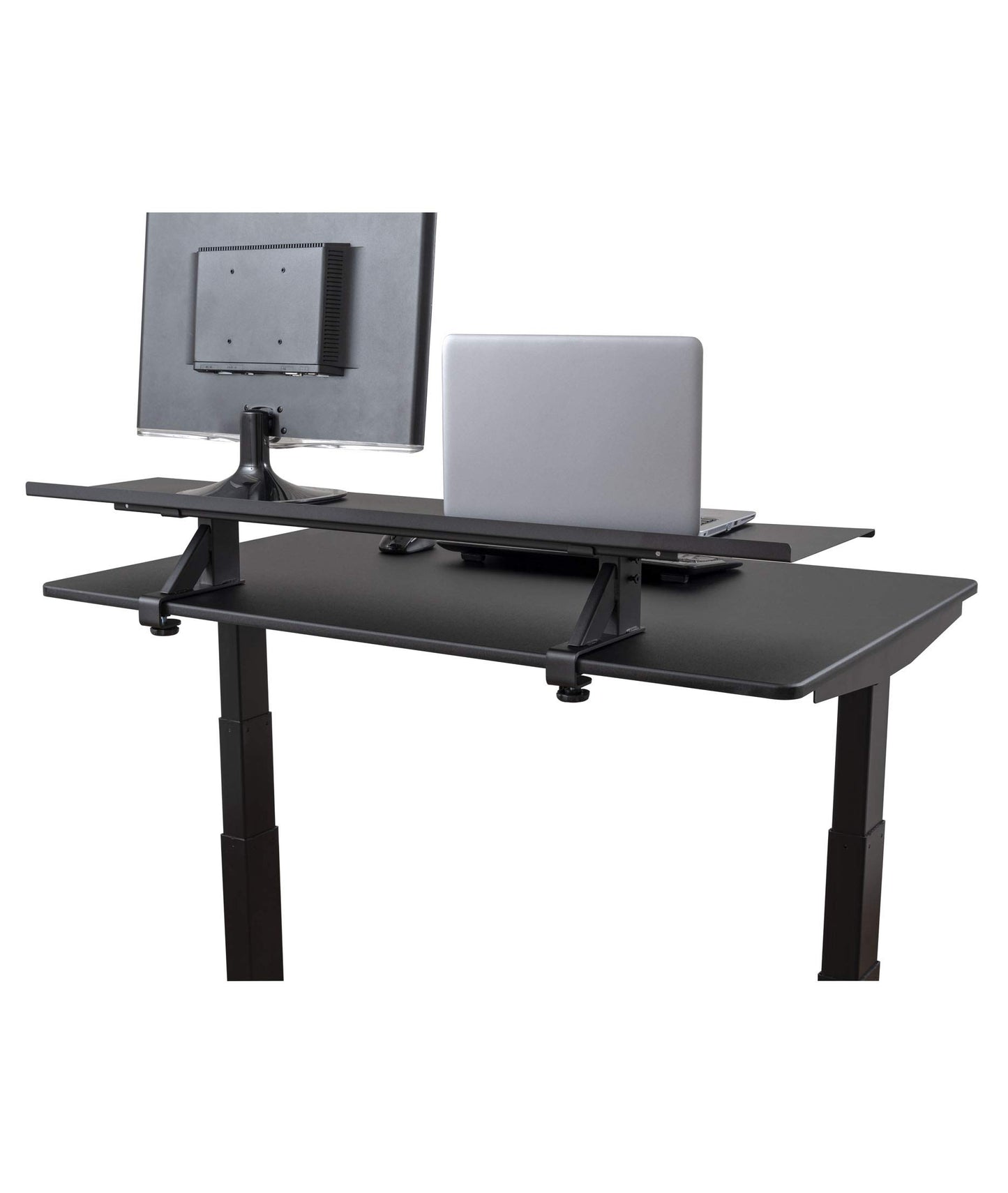 Stand Up Desk Store Clamp-On Adjustable Height Desk Shelf Monitor Stand (48" Wide)