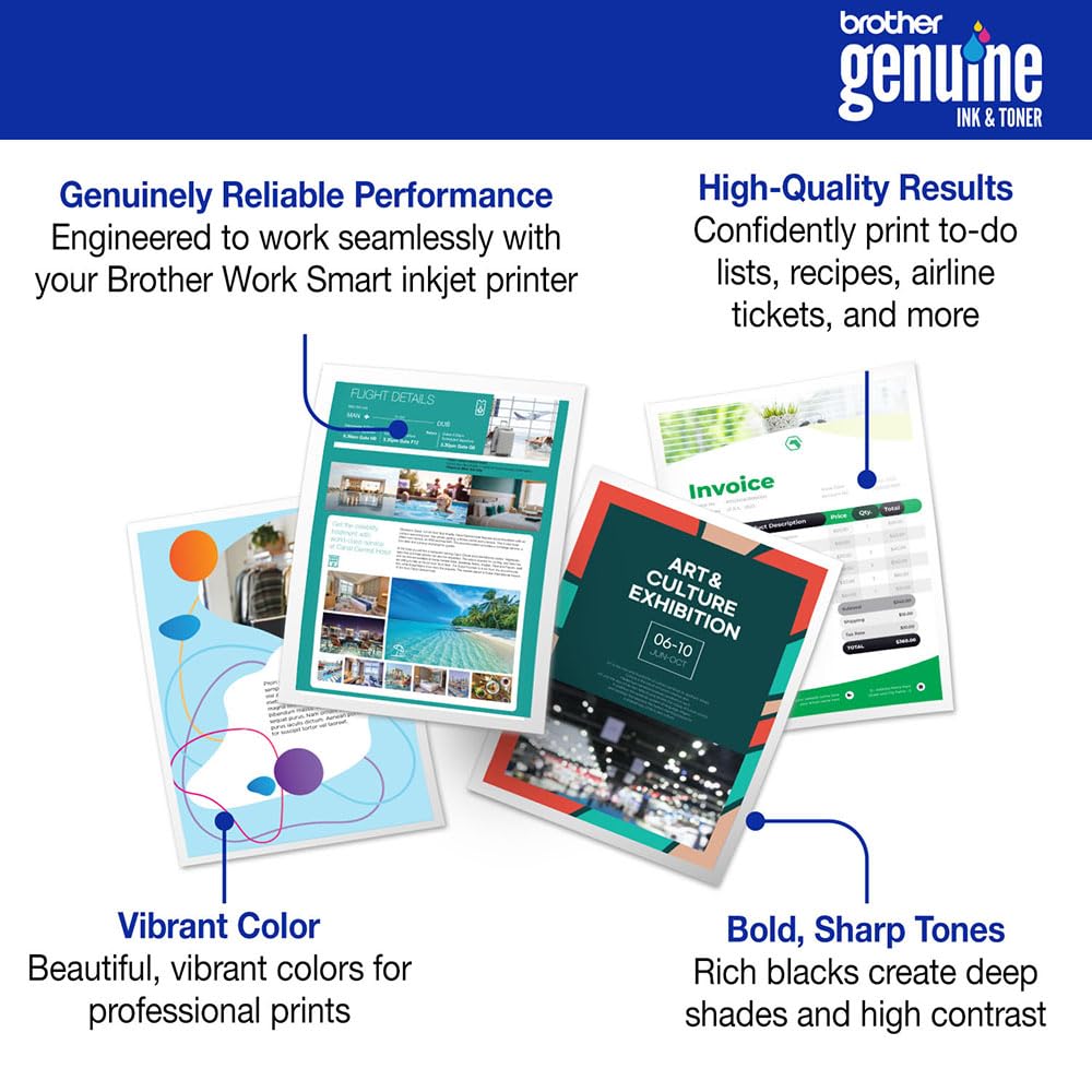 Brother Genuine LC501XL2PK (2 Black) LC501XL3PK (Cyan, Magenta, Yellow) High Yield Ink Cartridge Bundle with Deco Essentials Printer eBook