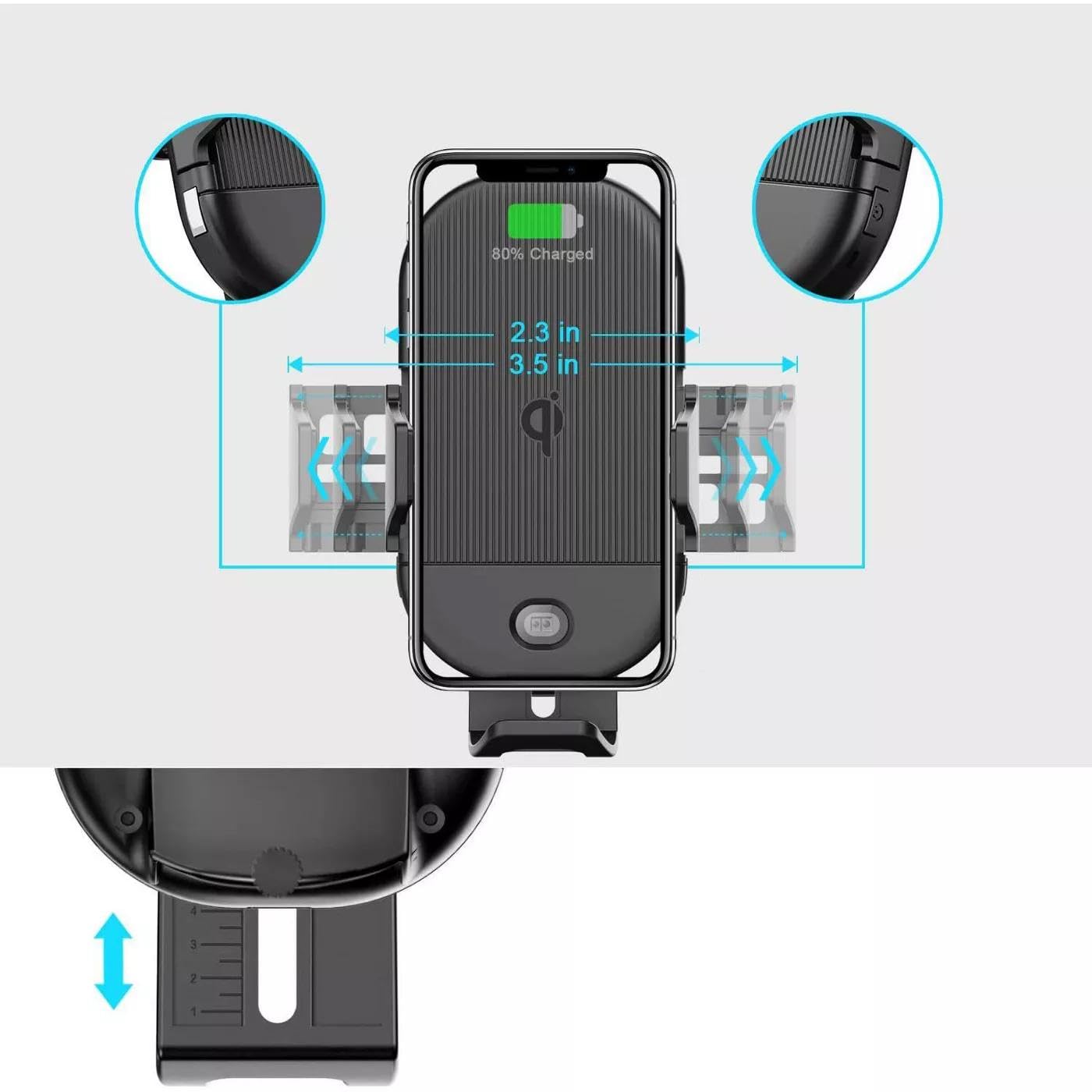 Fonus Car Wireless Charger Mount Air Vent Holder Compatible with Motorola Moto G Power 5G (2025,2024), Fast Charge Cradle Dock Auto Sensor 10W