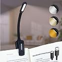 somisgarden Rechargeable Book Light - 9LED Vertical Reading Light w/ 9 Color Temp, Stepless Dimming, 50H Battery, USB-C, Clip & Magnet - Gift for Book