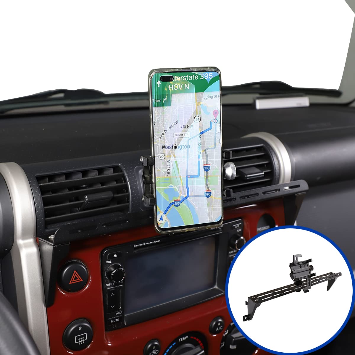 Fit for Toyota FJ Cruiser 2007-2021 Multifunctional Car Phone Mount, Dash Panel Track Cell Phone Holder for Car Dashboard Air Vent, Handsfree Dash