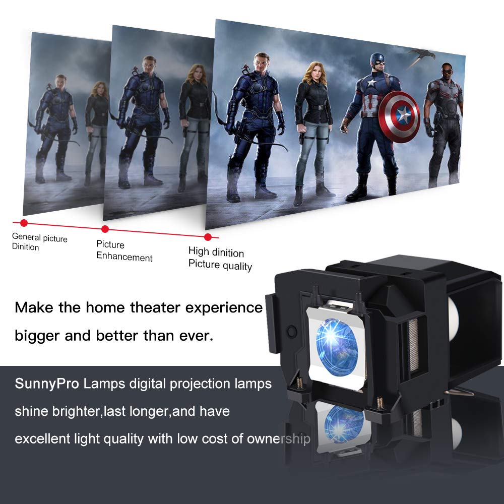 SunnyPro V13H010L85/ELPLP85 Replacement Projector Lamp for Epson Home Cinema 3800 Home Cinema 3100 Home Cinema 3200 Home Cinema 3700 powerlite 3500