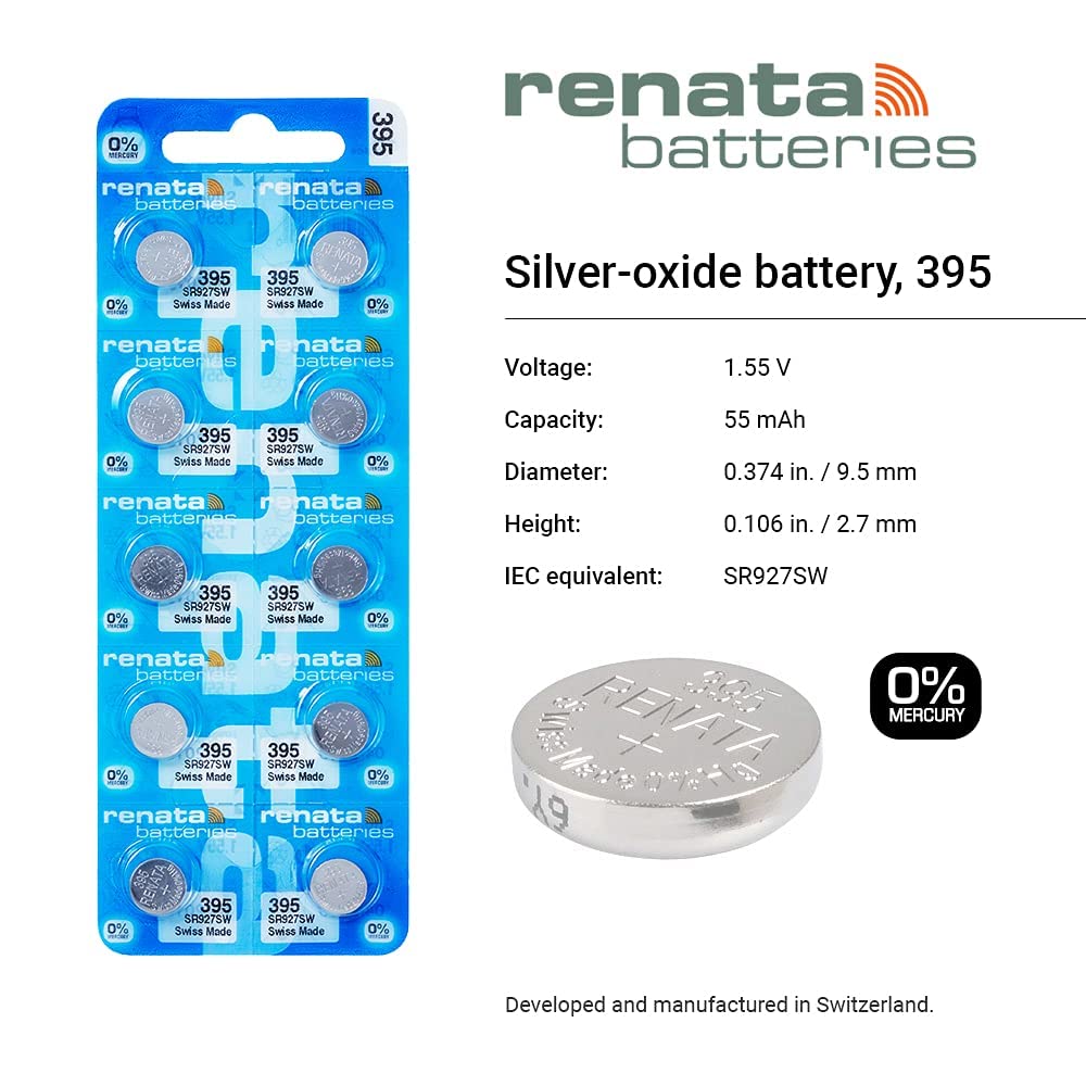 395 Watch battery - Strip of 5 Batteries