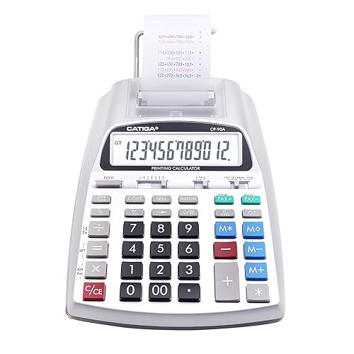 CATIGA New & Upgraded 2025 Printing Calculator Adding Machine 10 Key, Desktop Home Office Calculator with Paper Roll Print Out, Accounting Business