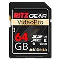 Ritz Gear 64GB High-Speed SDXC UHS-II SD Card, C10, U3, V60, Full-HD & 8K Memory Card for DSLR, Cinema-Quality Video Cameras