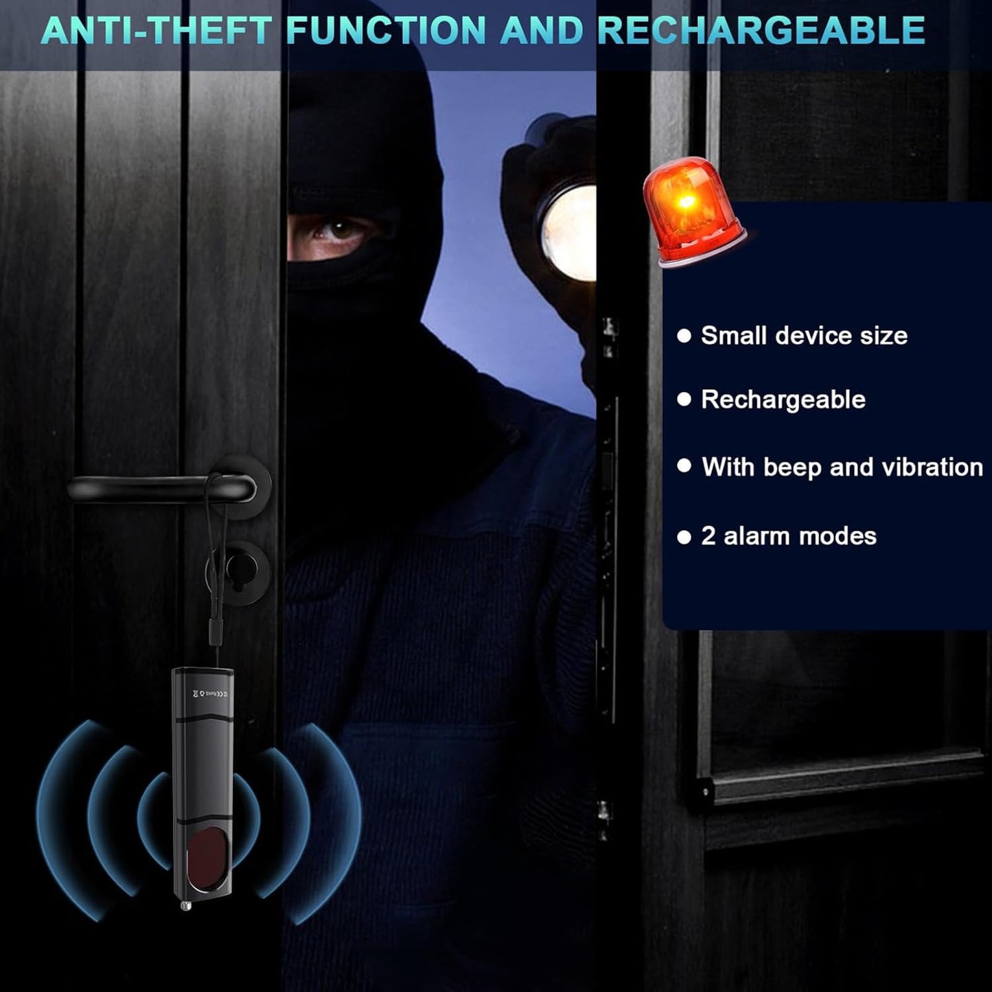 QEBAJI Hidden Camera Detectors, Spy Camera Finder, Portable Hidden Bug and Camera Detector, 5 Levels Sensitivity 6 Modes, Wireless Rechargeable