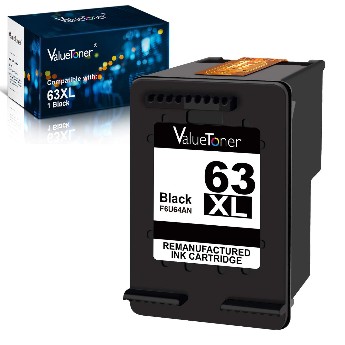 Valuetoner Remanufactured Ink Cartridge Replacement for HP 63XL 63 XL High Yield Compatible with Envy 4520 4512 4516 Officeje 3830 3833 4655 Deskjet