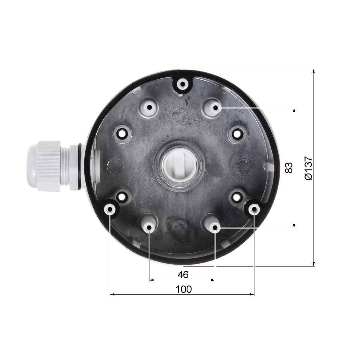 DS-1280ZJ-DM21 CB140PT Conduit Base, Junction Box Compatibale with Dome Cameras, White, Pack of 1