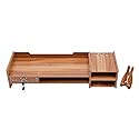 YIYIBYUS Computer Monitor Stand Riser Desk Laptop Organizer Stand with Drawer Desktop Storage Organizer Shelf for Office, Home Computers PC Monitors