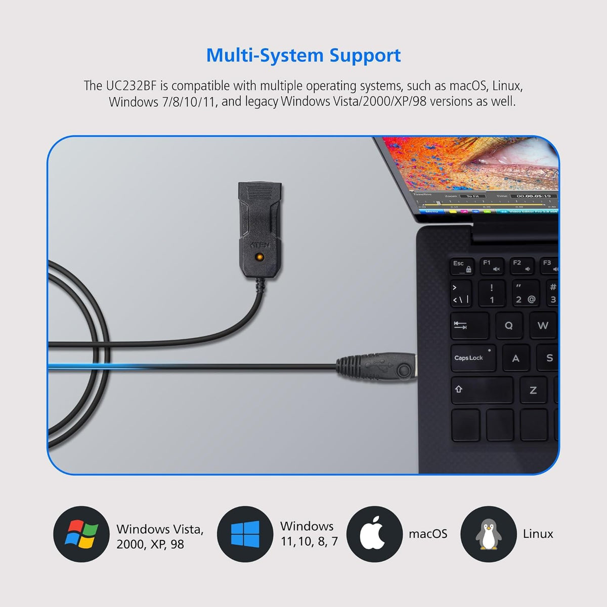 ATEN UC232BF USB to RJ-45 (RS-232) Console Adapter (FTDI/1.2 m)