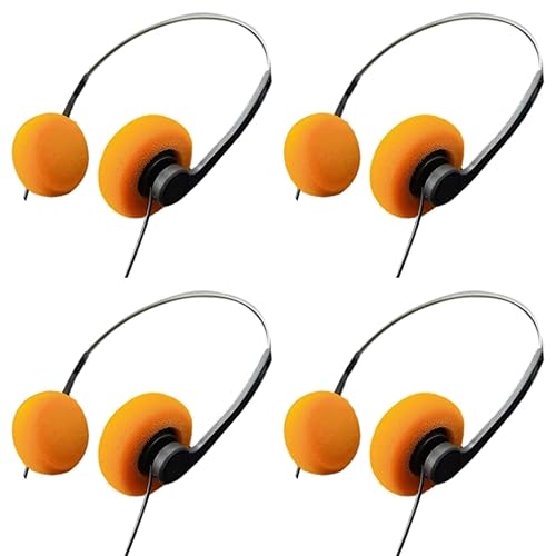 4Pcs Orange Retro Over-Ear Headphone,Vintage Feelings Underwire Headphone,Retro Lightweight Earphones,Hi-Fi Stereo Earphone Headset,for Most Mobile…