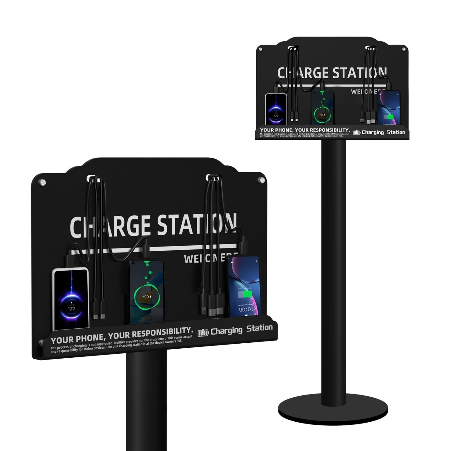 Floor Stand Cell Phone Charging Station Mobile Phone Charging Station | Fast Charging 8 Device | Compatible with Apple Tablets Android Port | Great