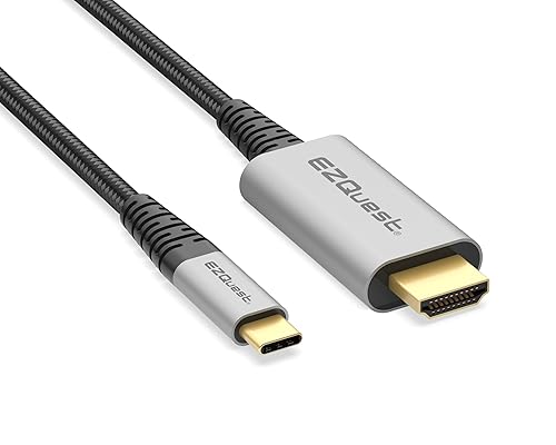EZQuest DuraGuard USB-C to HDMI 8K 60Hz Cable (7.2ft) for External Displays - Supports HDR10 - Kevlar Reinforced & Nylon Braided - Thunderbolt 3/4