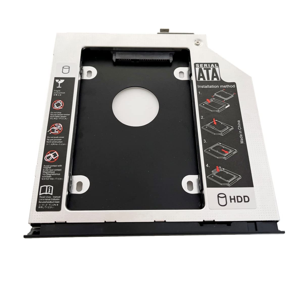 Deyoung 2nd HDD SSD Hard Drive Optical Bay Caddy Frame Tray for HP Elitebook 2570p 2560P with Bezel Panel Cover + Mounting Bracket Holder