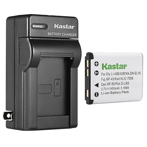 Kastar 1-Pack Battery and AC Wall Charger Replacement for San Xacti VPC-T1495, Xacti VPC-T1496, Xacti VPC-TP1000 Camera, HP (Hewlett Packard) PW460t