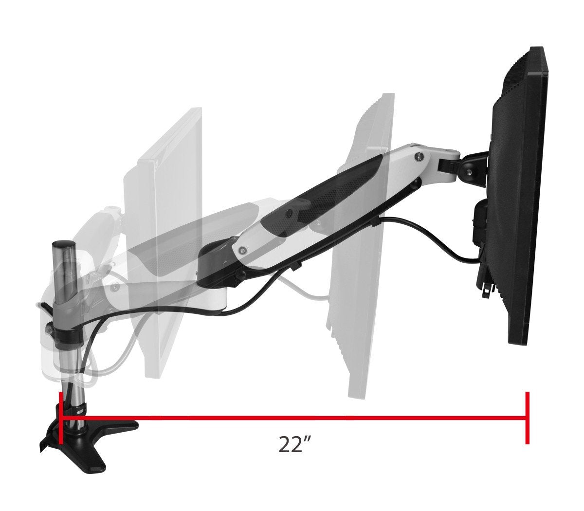 SIIG Tilt and Swivel Monitor Desk Mounting Kit - White (CE-MT1H12-S1)