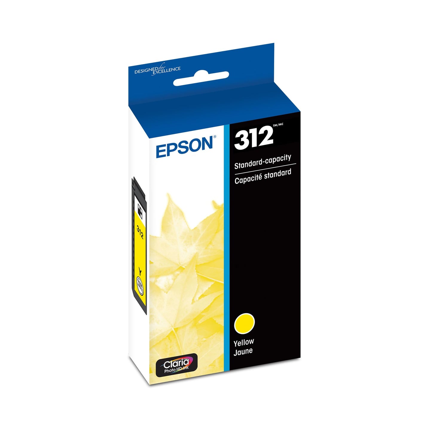 EPSON 312 Claria Photo HD Ink Standard Capacity Yellow Cartridge (T312420-S) Works with Expression XP-8500, 8600, 8700, 15000