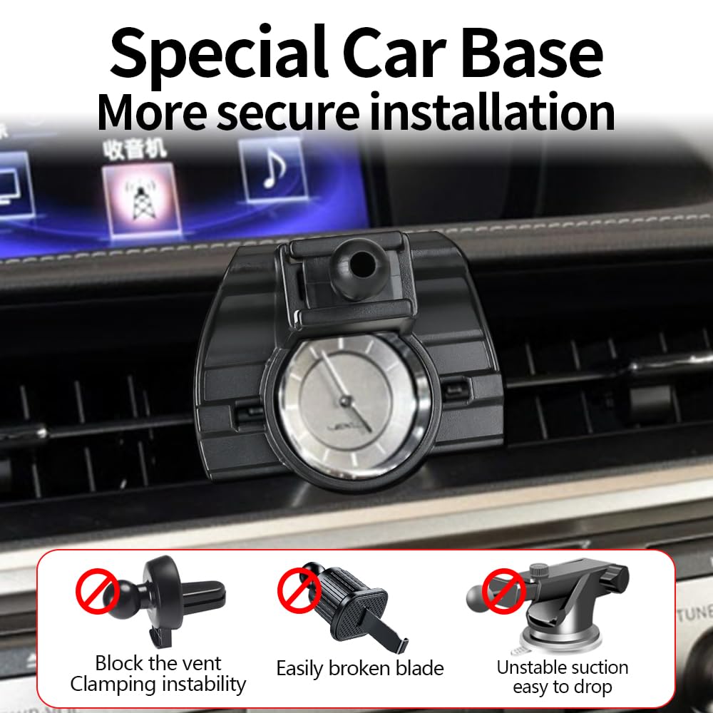 LUNQIN Car Magnetic Phone Mount for Lexus ES 2013 2014 2015 2016 2017 2018 ES350 ES300h Auto Interior Accessories Best Cellphone Holder Fast 15W