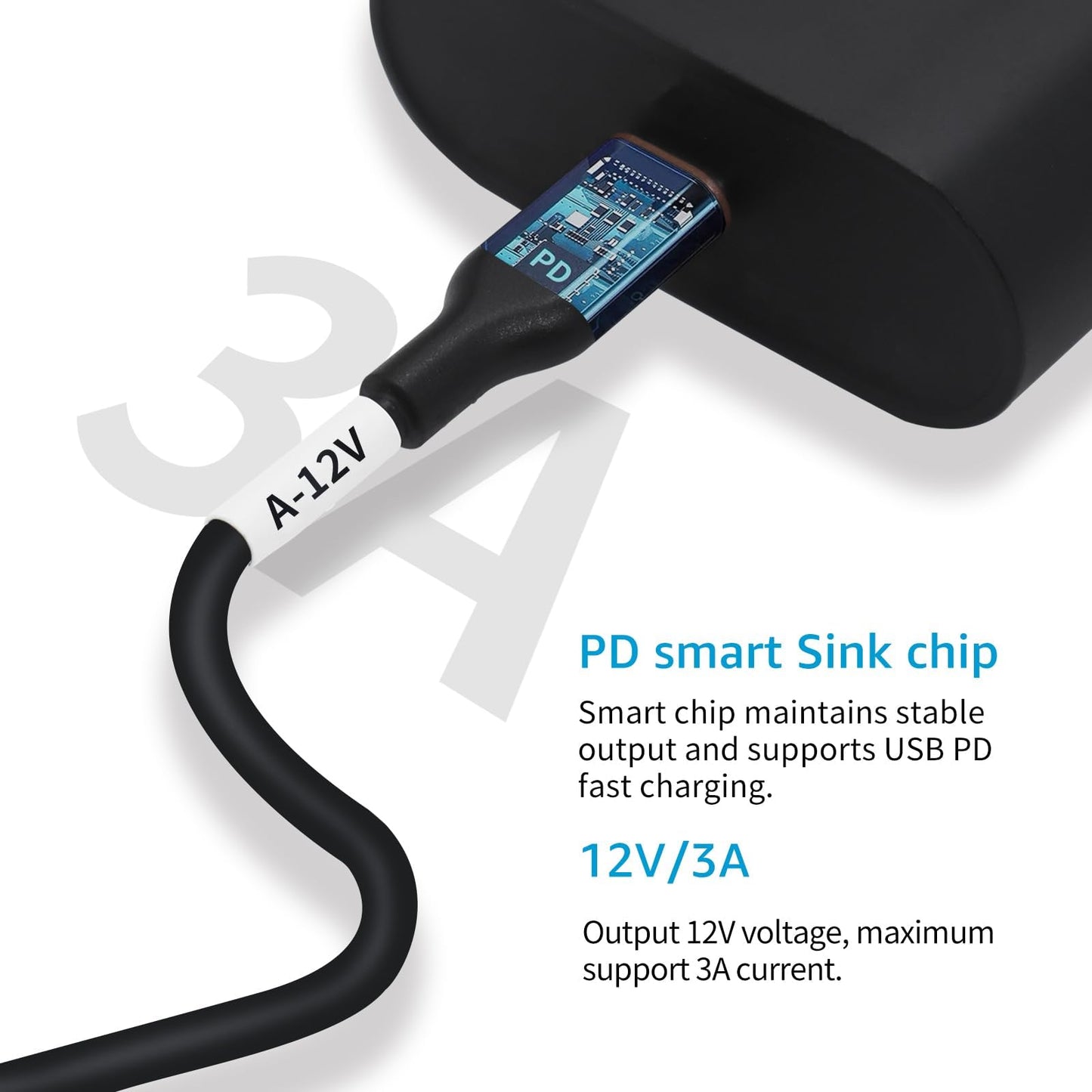 DSD TECH MagicConn SH-CP12A USB Type C PD to DC Power Cable(55x25)-12V