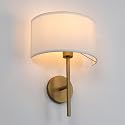 Yosoan Fabric Wall Sconce Indoor Bedside Wall Lamp Fixture, Vintage Industrial Hardwired Boho Semi Circular with White Half Moon Shade for Reading
