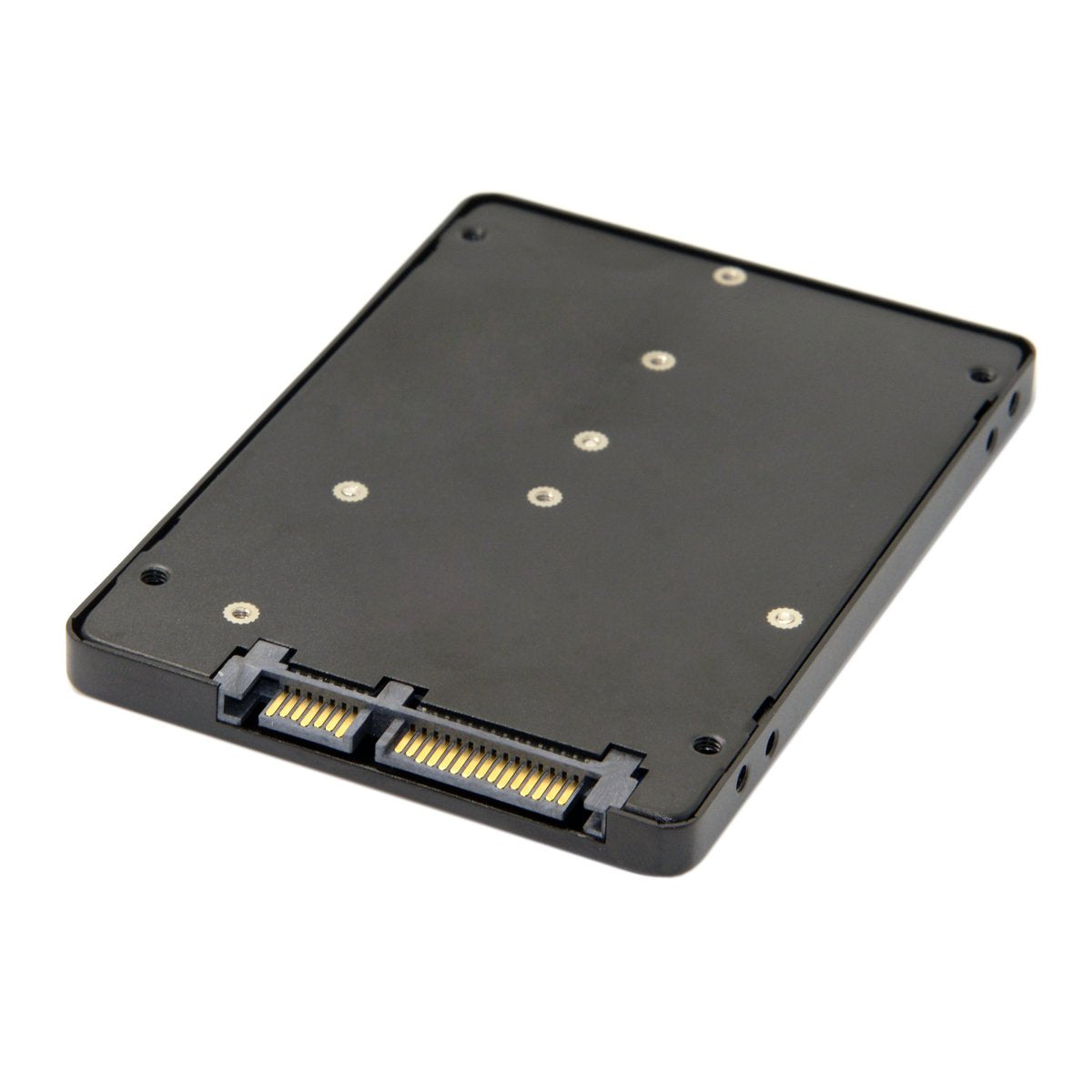JSER B+M Key Socket 2 M.2 NGFF (SATA) SSD to 2.5 SATA Adapter Card Adapter with Black Metal Case