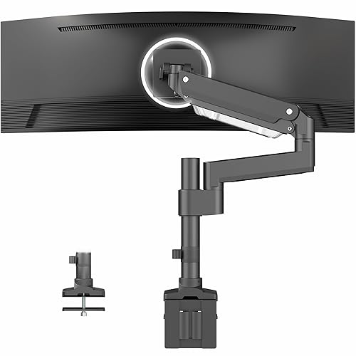 VIVO Premium Aluminum Tall Extended Monitor Arm for Ultrawide Monitors up to 49 inches and 33 lbs, Single Desk Mount Stand, Pneumatic Height