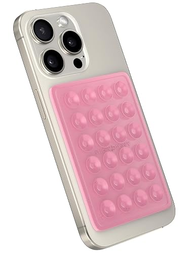 StickyGrippy Suction Phone Case Mount, Sillicon Adhesive Phone Accessory for iPhone and Android, Hands-Free Strong Grip Mirror Shower Phone Holder