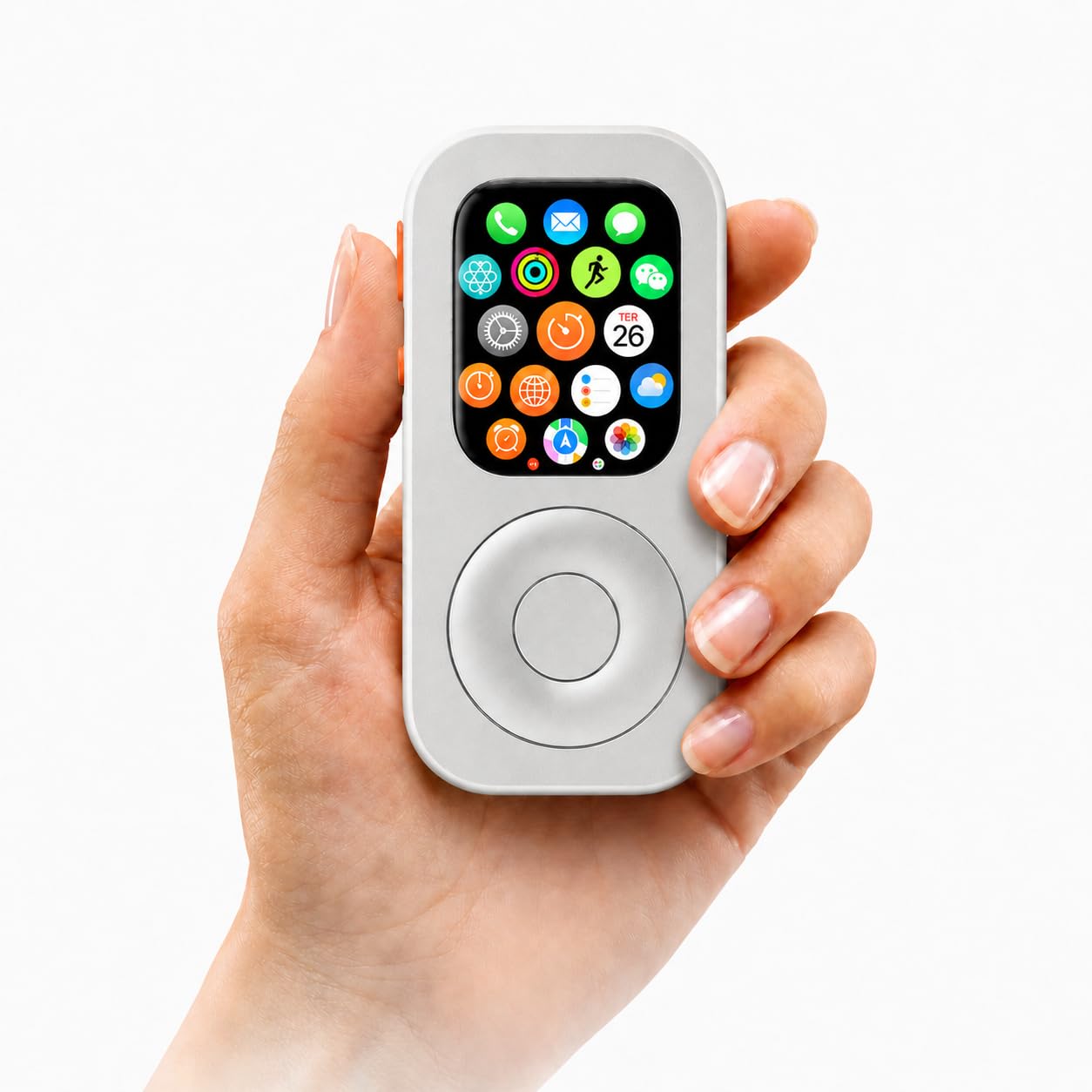 TechPod RePod Aluminum Case for Apple Watch Series S7/8/9, Transform Watch into Retro Music Player, 41mm CNC Metal Protective Cover with Functional