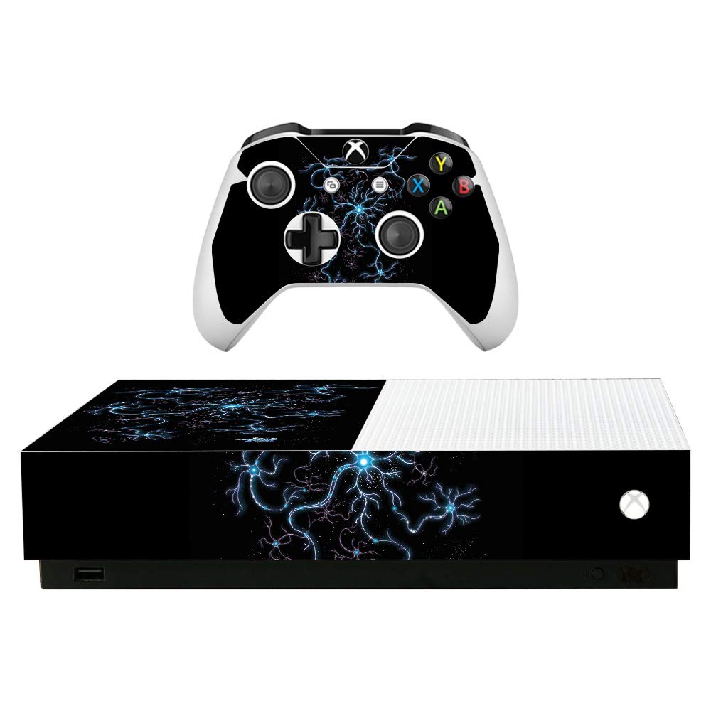 MightySkins Skin for Microsoft Xbox One S All-Digital Edition - Neuron Galaxy | Protective, Durable, and Unique Vinyl Decal wrap Cover | Easy
