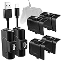 Nyko Xbox Power Kit Plus for Xbox Series X|S/One - Rechargeable Battery Kit with 2 Batteries, Black Covers, 10-Foot USB-C Charge Cable - Ultimate Xbox