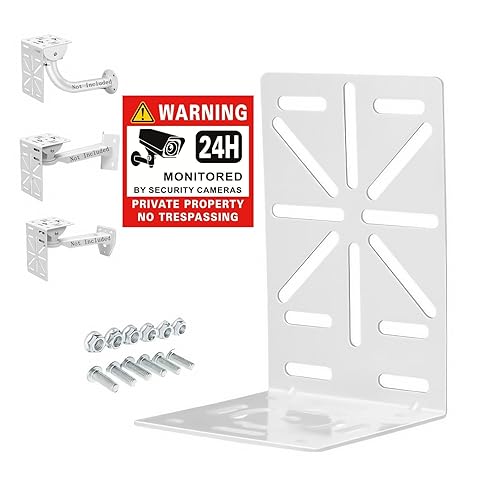 SamIdea CCTV Steel Camera Mount Bracket Adapter, L-Shape Security Camera Mount Plate, Universal Wall Ceiling Mounting Brackets for PTZ Camera and Dome