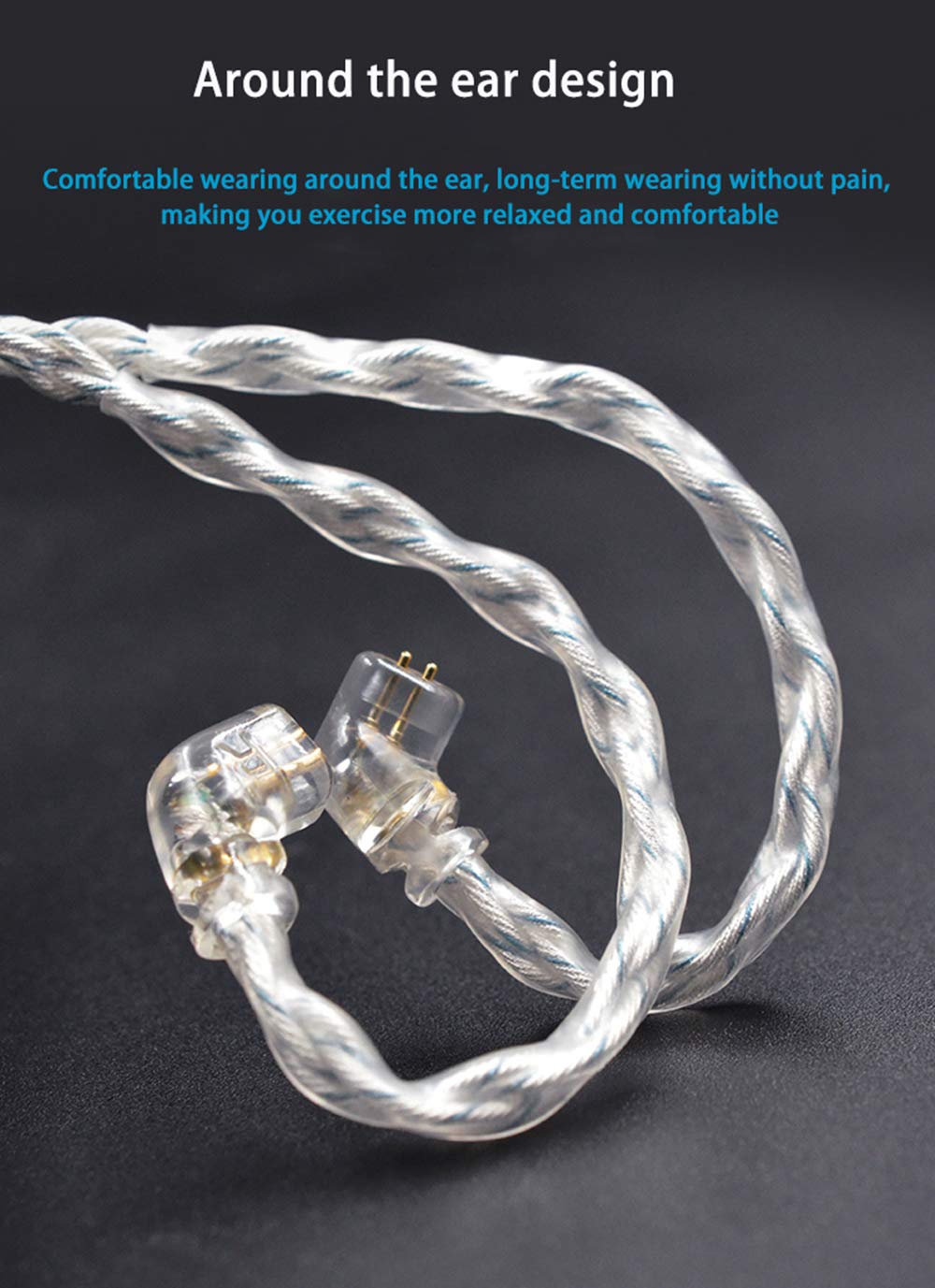 FAAEAL KZ ZSN ZS10 PRO Upgrade Earphone Cable,8 Core Cable Silver Blue Hybrid 784 Cores Silver Plated Upgrade Cable,Dedicated Cable 2Pin 0.75mm…