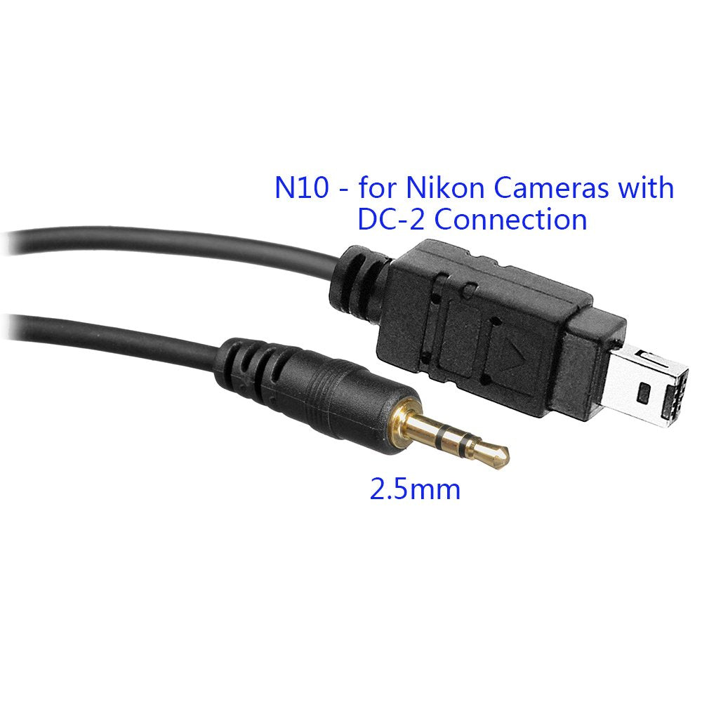 PHOLSY 2.5mm N10 Off-Camera Remote Cable for Nikon Z5, Z7, Z7-II, Z6, Z6-II, D750, D780, D7500, D7200, D7100, D5600, D5500, D5300, D610, D600, D90