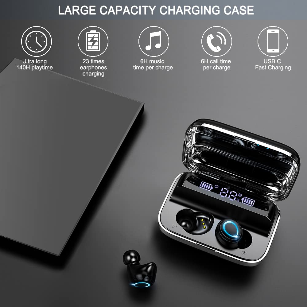 Motast Wireless Earbuds, Bluetooth 5.3 Earbuds 140H Playtime Headphones HD Stereo Noise Cancelling Earphones in Ear with Mic, USB-C Charging Case, IP7