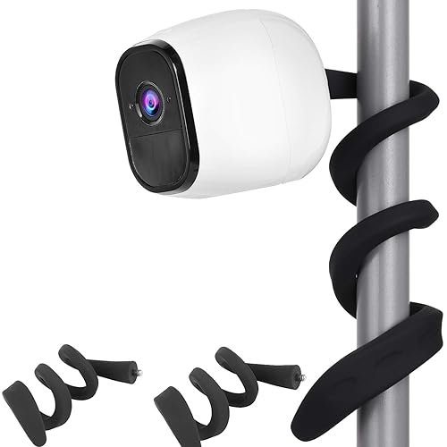 Uogw 2 Pack Flexible Twist Mount - Compatible with Arlo Pro & Ultra, Attach Camera Without Tools - Black