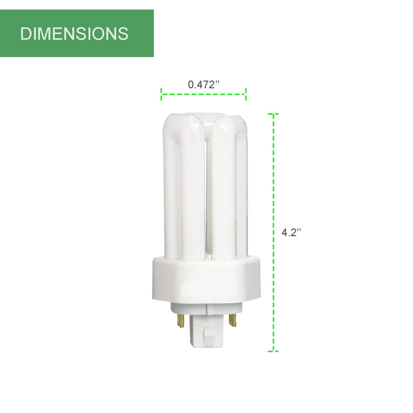 DYSMIO 13 Watt CFL Light Bulbs | 4 Pin GX24Q-1 Base 3500K Neutral White | 13W High Output 900 Lumens | Triple Tube Compact Fluorescent Light Bulbs