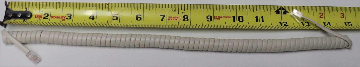 Misty Cream 9 Ft Short Handset Cord Compatible with Avaya Phone Spirit 6 24 Button 6B 24B Off White Receiver Curly Coil Pack AT-T Lucent 3160 006MC