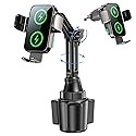 Dual Coil 15W Cup Phone Holder Mount,Wireless Car Charger Auto-Clamping Fast Charging Vent Phone Holders for Your Car for iPhone 17/16/15,Samsung Flip