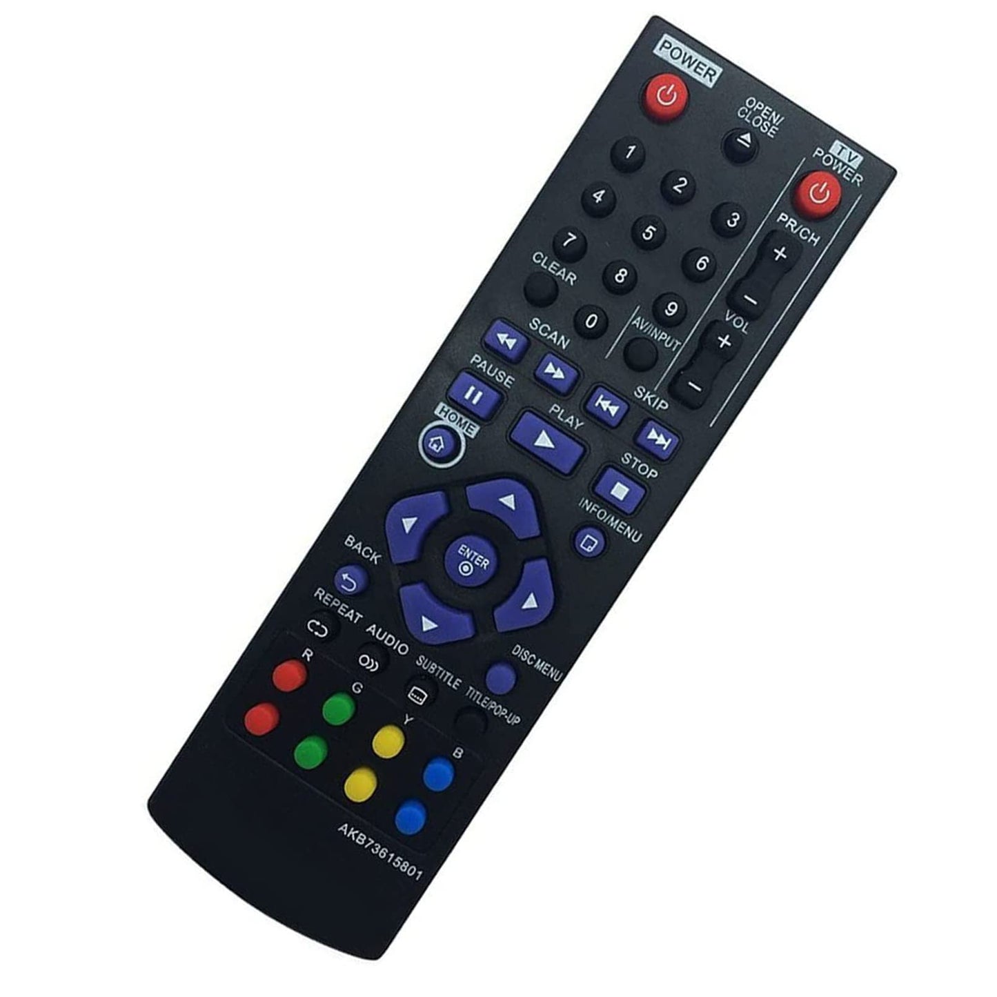AKB73615801 Replacement Remote Control Fit for LG Blu-Ray DVD Player BP125 BD220 BD630 BP125N BP135W-N BP200 BP220 BP320 BP220N BP120 BP120N BP320N